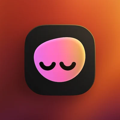 Mobile App Icon with Serene Face